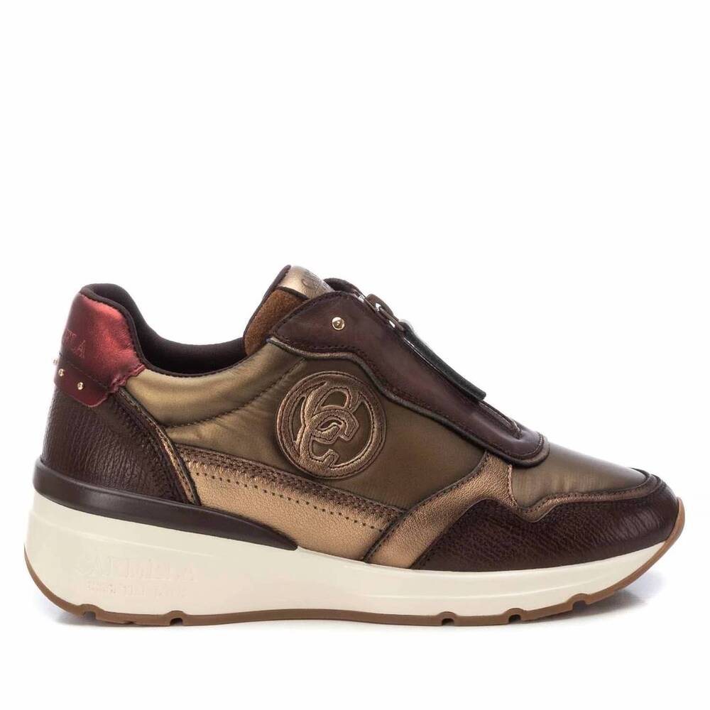 NEW CARMELA women's leather sneakers in taupe